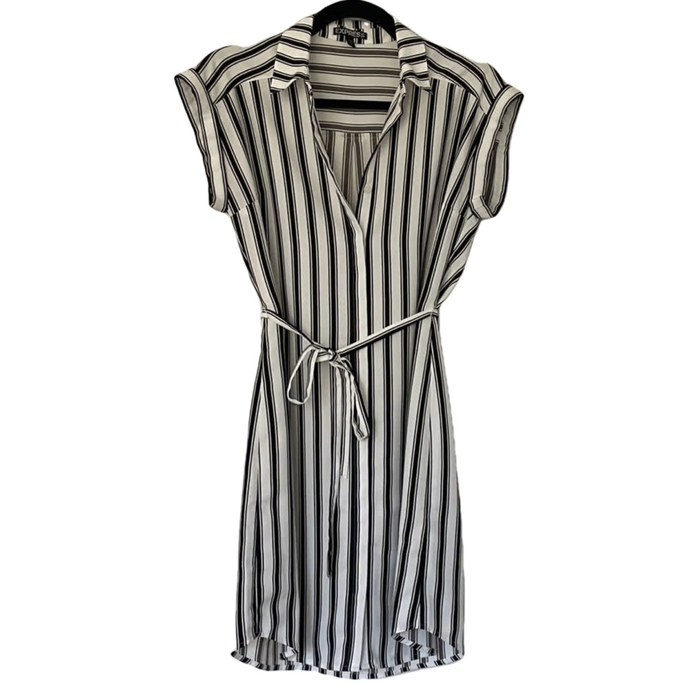Express Striped Tie T-Shirt Dress